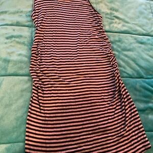 Liz Lange Black and Gray Striped Maternity Top